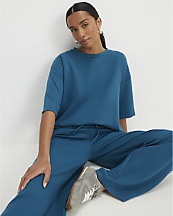 Petite Blue Premium Boxy T-shirt