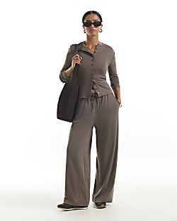 Petite Brown Soft Touch Trousers