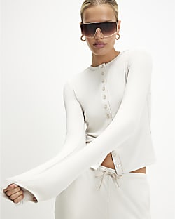 Cream Long Sleeve Soft Touch Top
