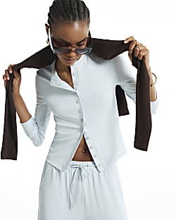 Blue Soft Touch Long Sleeve Top