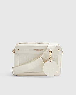 White RR Monogram Boxy Crossbody Bag