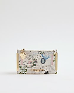 Cream Postcard Print Purse