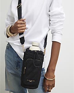 Black Quilted Water Bottle Holder