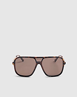 Tortoise Metal Arm Visor Sunglasses