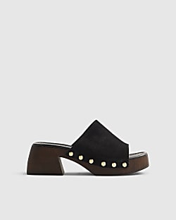 Black Suede Clogs