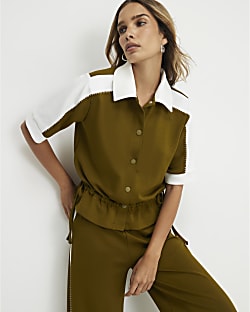 Khaki Premium Block Polo Shirt