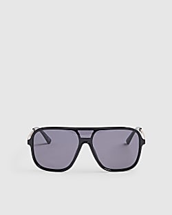 Black Metal Arm Visor Sunglasses