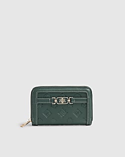 Green Monogram Embossed Purse