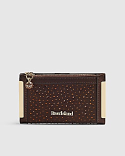 Brown Diamante Mini Purse