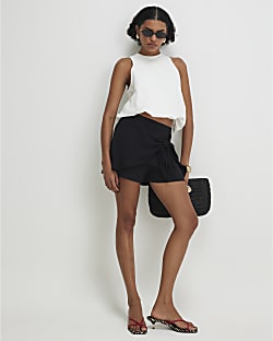 Black Tie Front Skort