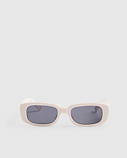 Pink Slim Rectangle Sunglasses