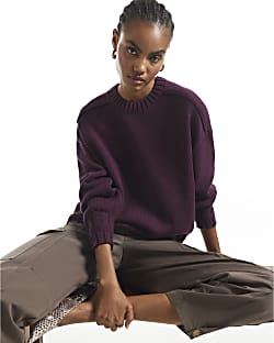 Burgundy Crew Neck Jumper