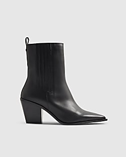 Black Leather Ankle Boots