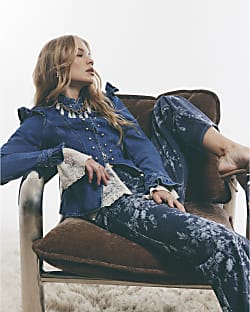 Blue Frill Victoriana Denim Jacket