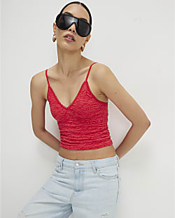 Red Lace Seamless Cami