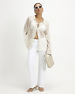 Petite White 90s Slim Straight Leg Jeans