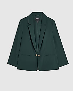 Petite Green Crepe Blazer