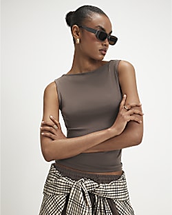 Brown Soft Touch Tank Top