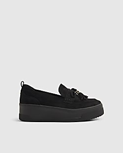Black Tassel Flatform Loafers