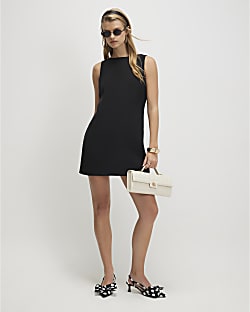 Black Premium Bow Back Mini Dress