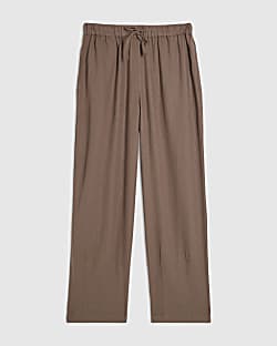 Petite Beige Linen Blend Tapered Trousers