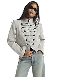 Petite Beige Military Jacket
