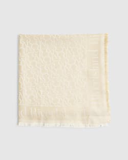 Cream Jacquard Monogram Glitter Large Scarf