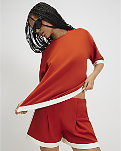 Orange Premium Colour Block T-shirt