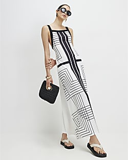 Black Geometric Textured Maxi Dress