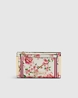 White Floral Diamante Purse