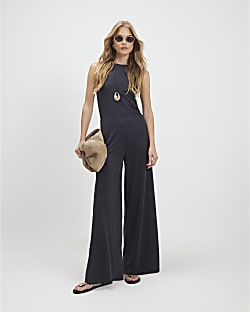 Black Cupro Sleeveless Jumpsuit