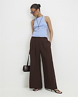 Brown Wide Leg Trousers
