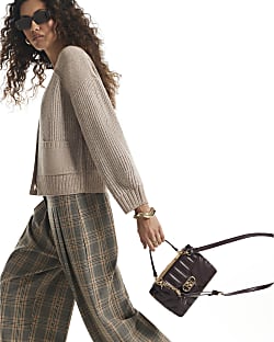 Red Quilted Top Handle Crossbody Bag