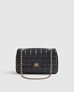 Black RIR Quilted Shoulder Bag