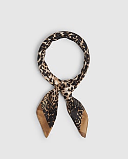 Brown Leopard Print Scarf