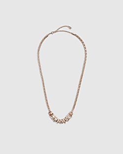 Rose Gold Beaded Charm Necklace