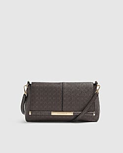 Brown Monogram Bar Front Shoulder Bag