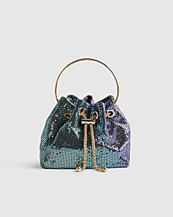 Purple Ombre Chainmail Clutch Bag
