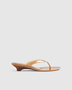 Beige Jelly Toe Thong Sandals