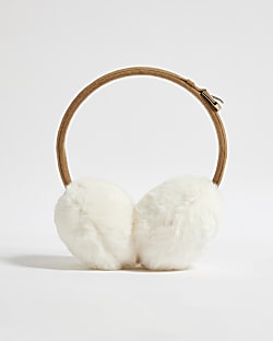 Cream Buckle Fluffy Earmuffs
