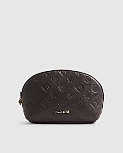 Brown Emboss Monogram Makeup Bag