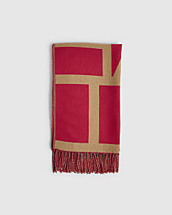 Red Monogram Scarf