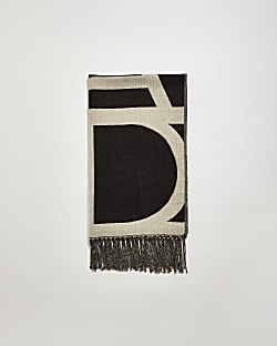Black Monogram Scarf