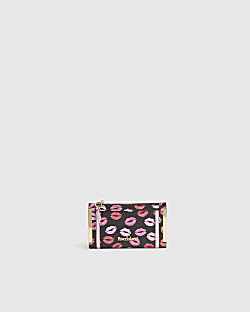 Brown Lipstick Print Purse