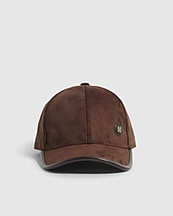Brown Faux Suede Cap