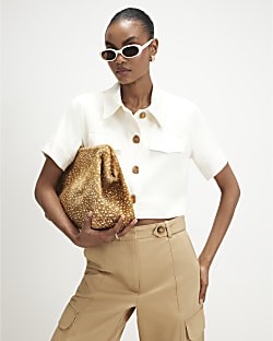 Cream Pique Pocket Detail Jacket