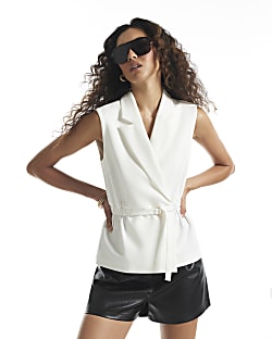 White Elasticated Waistcoat