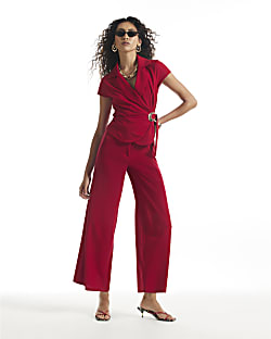 Red Buckle Jumpsuit