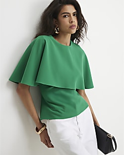 Green Cape Blouse