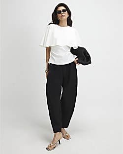 White Cape Blouse